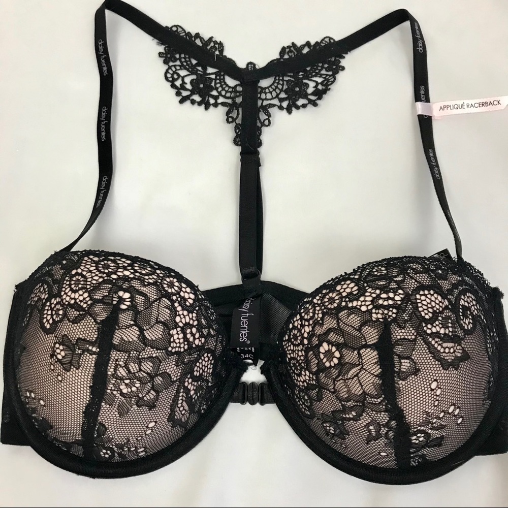 Daisy Fuentes T-Back Push-Up Bra w Front Close 34C